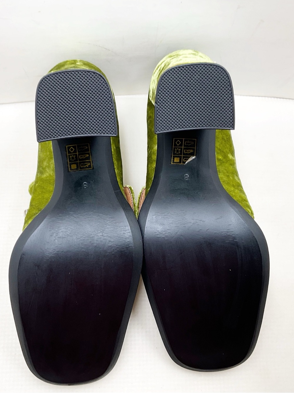 🆕{Jeffery Campbell} Velvet Chunky Rhinestone Buckle Heel Loafers - Picture 9 of 16